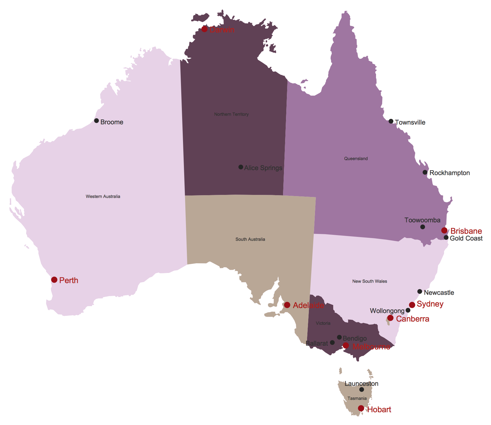 Australia coverage map